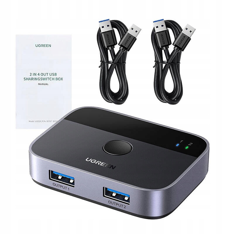 Ugreen Adaptér Switch Usb 3.0 2X2 5Gbps 2X Usb Kabel 1.5M