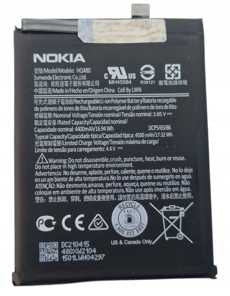 Nová Originální baterie Nokia HQ480 Nokia 8.3 5G výměna v servisu