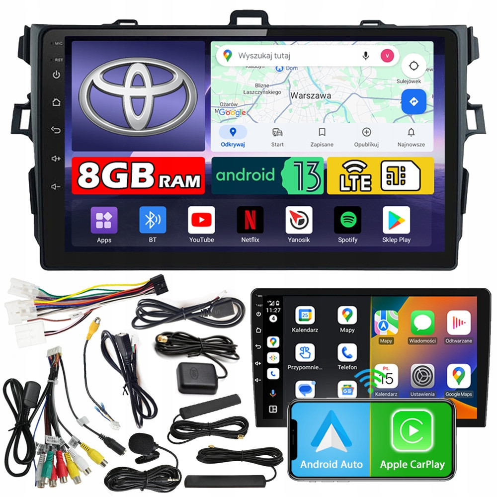 Ncs Autorádio ZQ9 Toyota Corolla E15 2007-2014 Android 8GB Lte