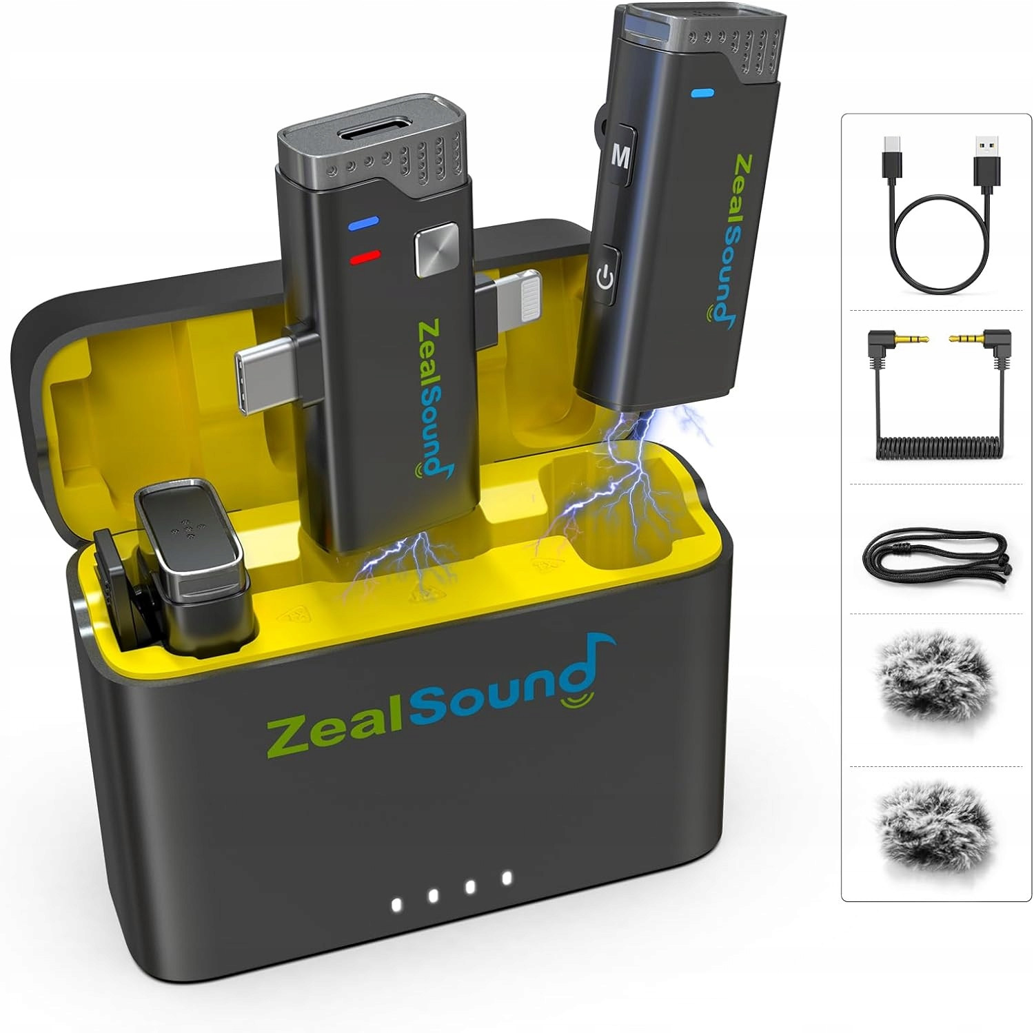 2x Bezdrátový mini mikrofon klip Iphone android lightning a Usb-c Fotoaparát