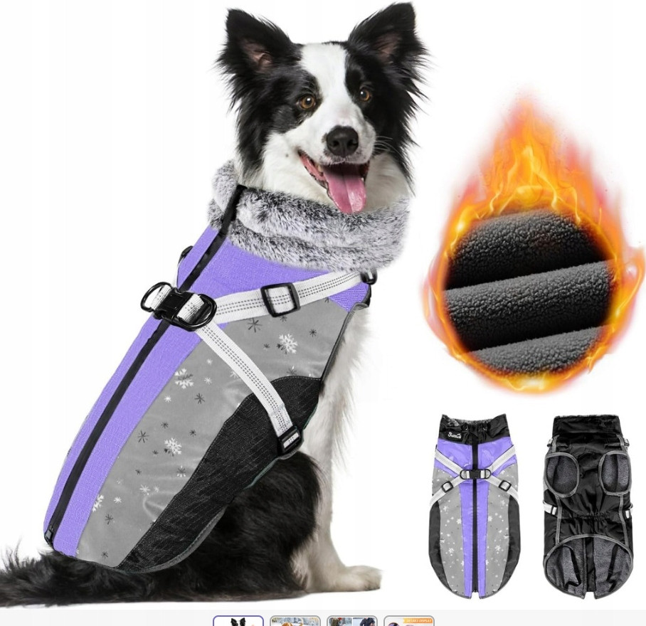 Bunda pro psa SlowTon se zabudovaným postrojem roz.S