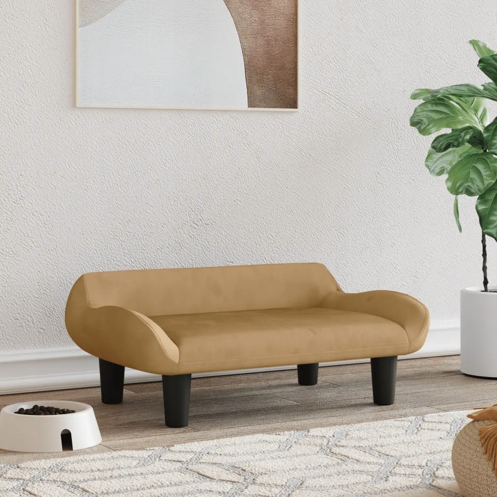 Pelíšek Pro Psa Hnědé 70X40X24CM Sametové