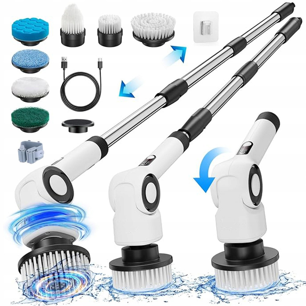 Elektrický Koupelnový Čistič 360° Do Koupelny, 7 Kartáčkových Hlav