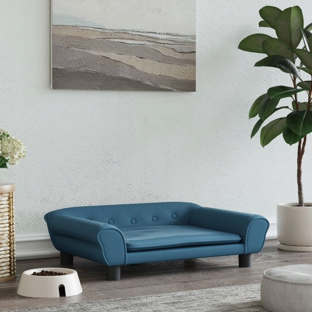 Pelíšek Pohovka Pelíšek Pro Psa Modrá 70X48X22CM Sametové