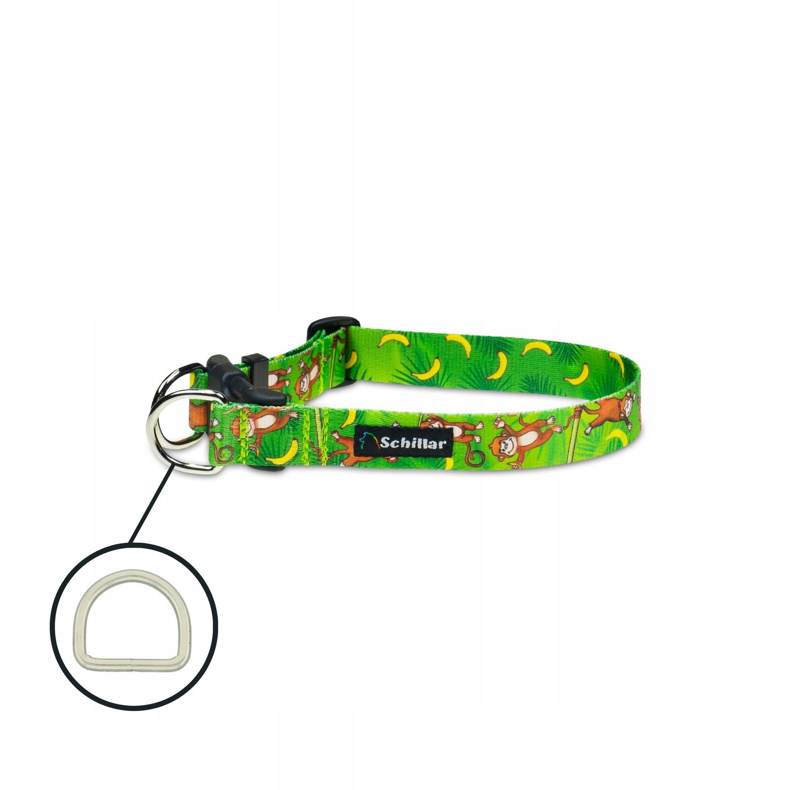 Obojek na přezku double lock pro velkého psa opičky banány L XL 40-60cm