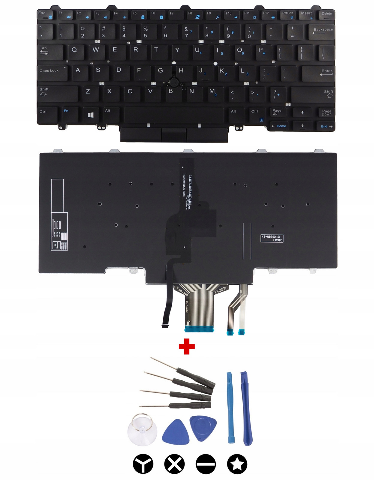Klávesnice pro notebook Dell E5450 E5470 E5480 E5490 E7450 E7470 3340 Led Us