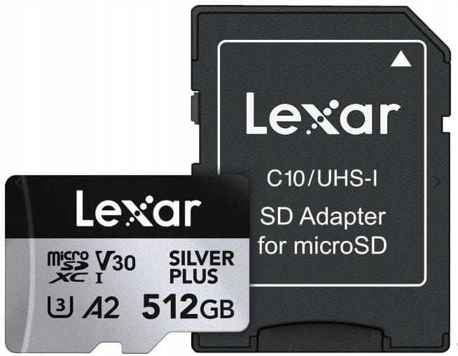 Paměťová karta microSDXC Lexar Silver Plus 512 Gb Uhs-i U3 V30 A2 2