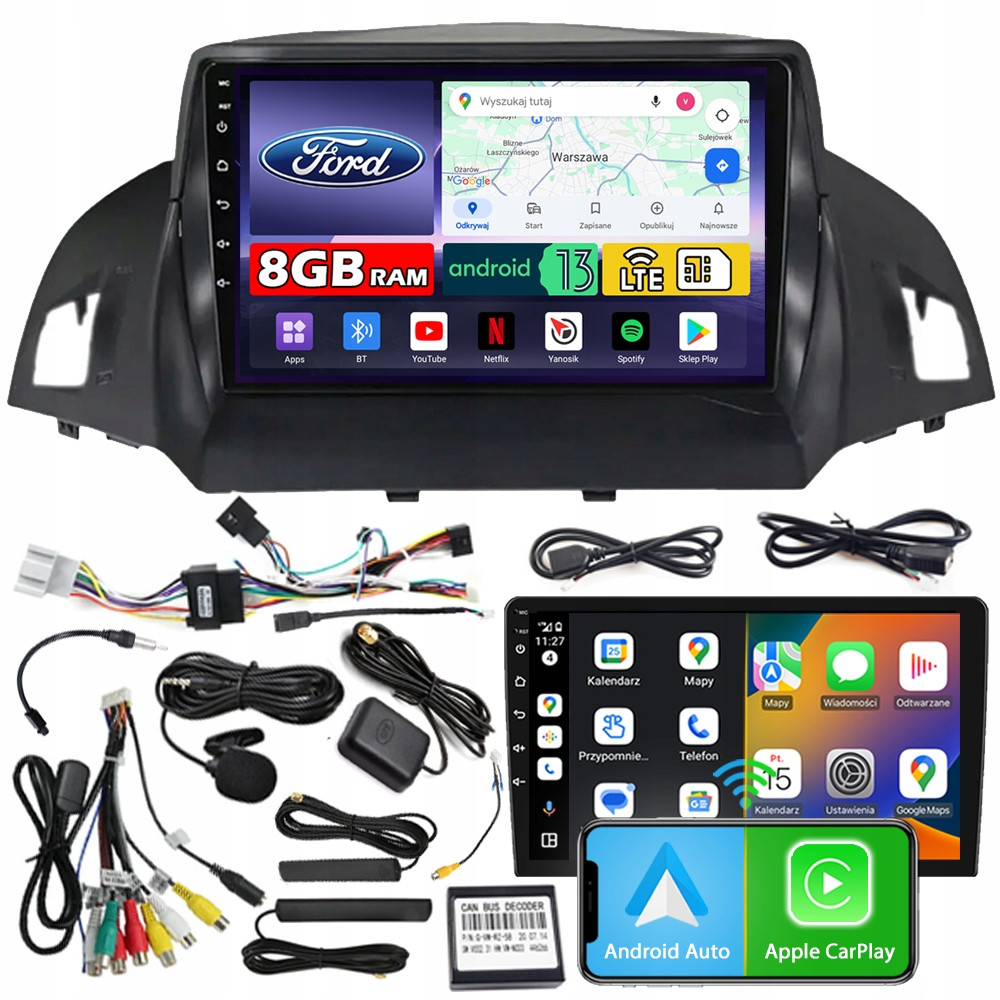 Autorádio Ncs ZQ9 Ford Kuga 2 2012-2019 Android Navigace 8GB Lte