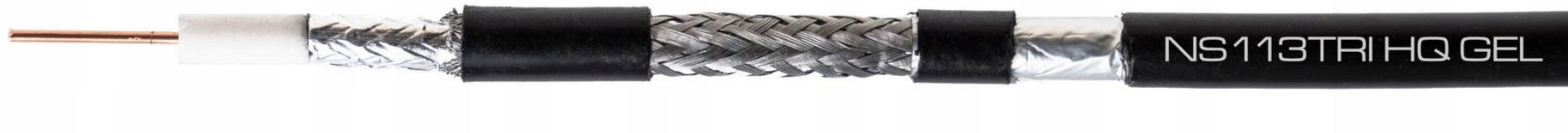 Koaxiální Kabel NS113TRI Hq Pe Gelovaný Černý 300m