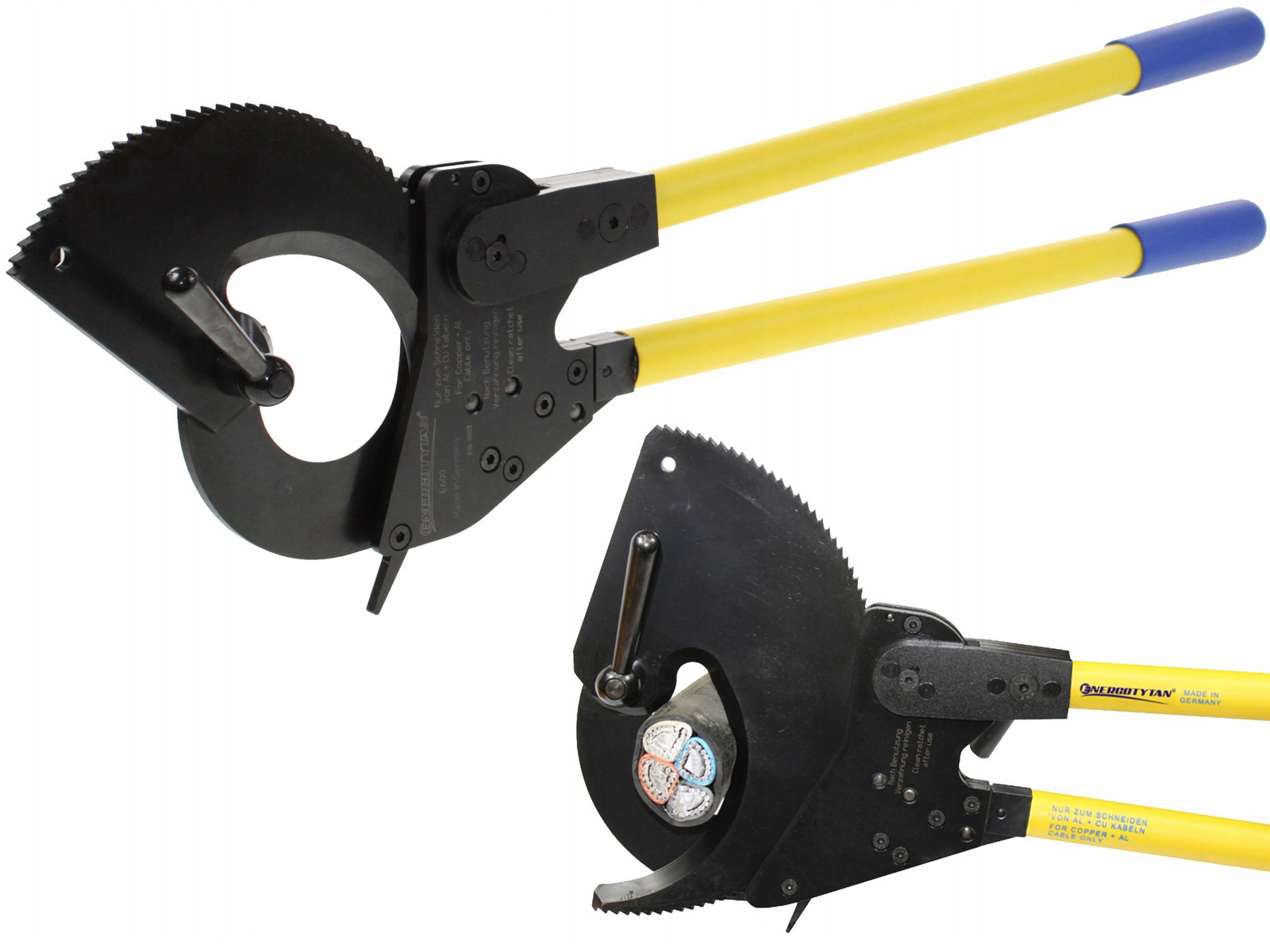 Ráčnové nůžky na kabely 1000mm2 FI:100mm Energotytan Mede In Germany