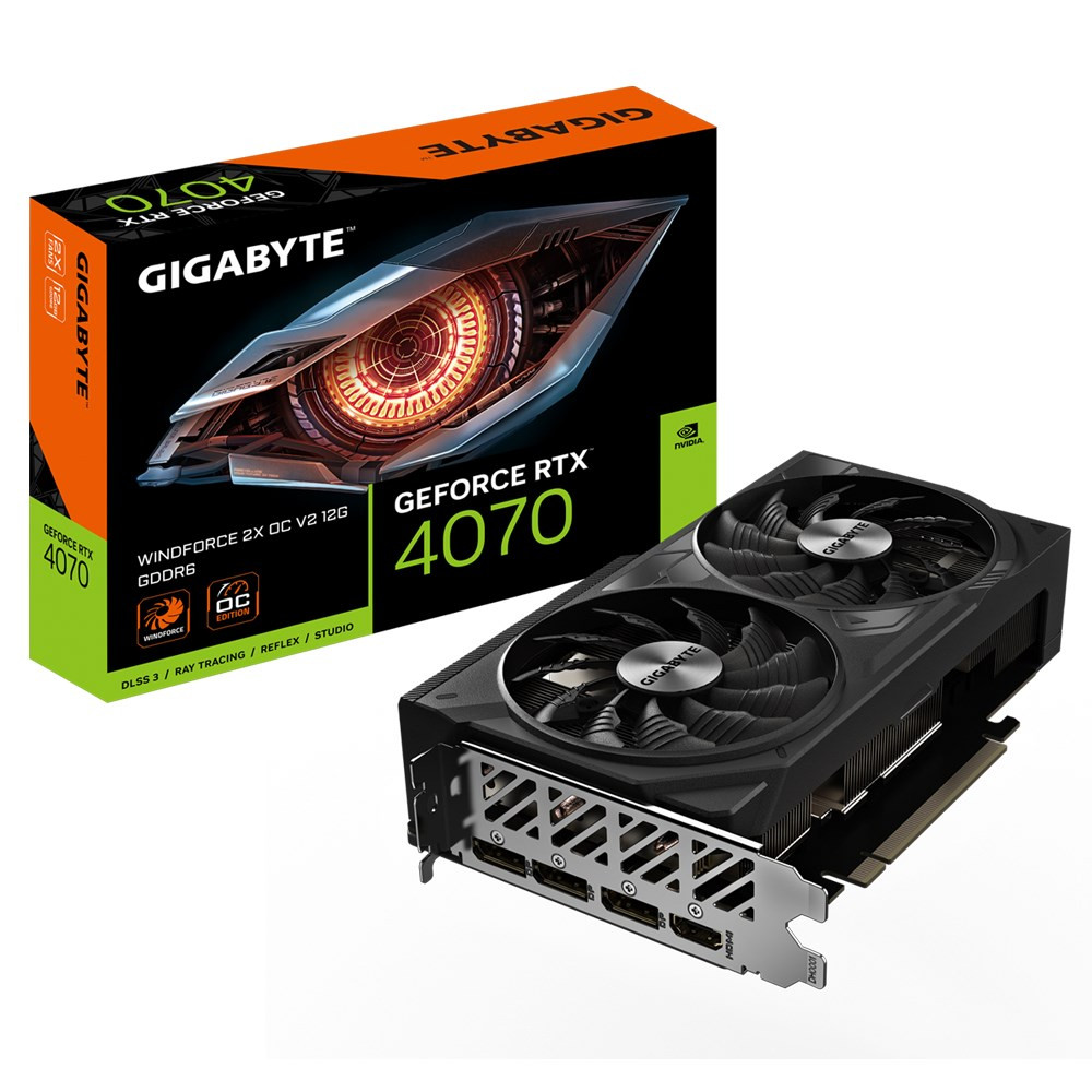 Grafická karta Gigabyte GeForce Rtx 4070 Windforce 2X Oc V2 12GB GDDR6X DL