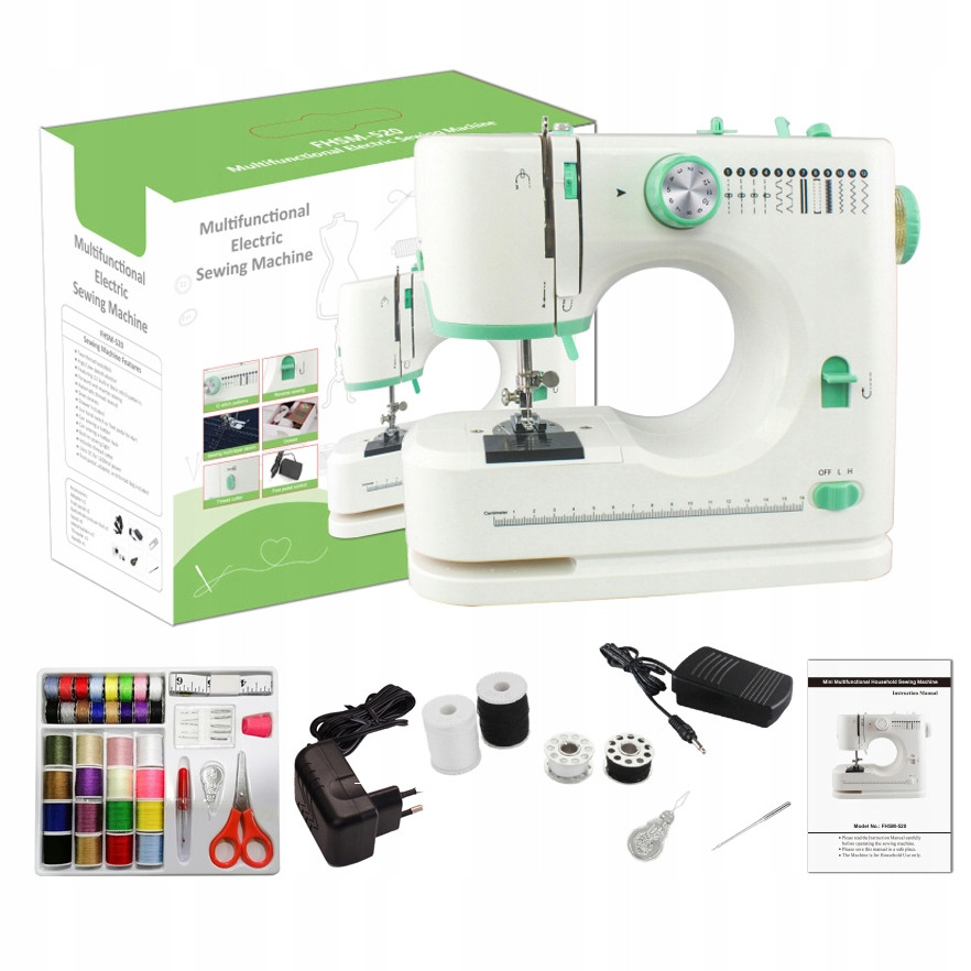 Domácí šicí stroj 12 stehů s pedálem sada šicích nástrojů