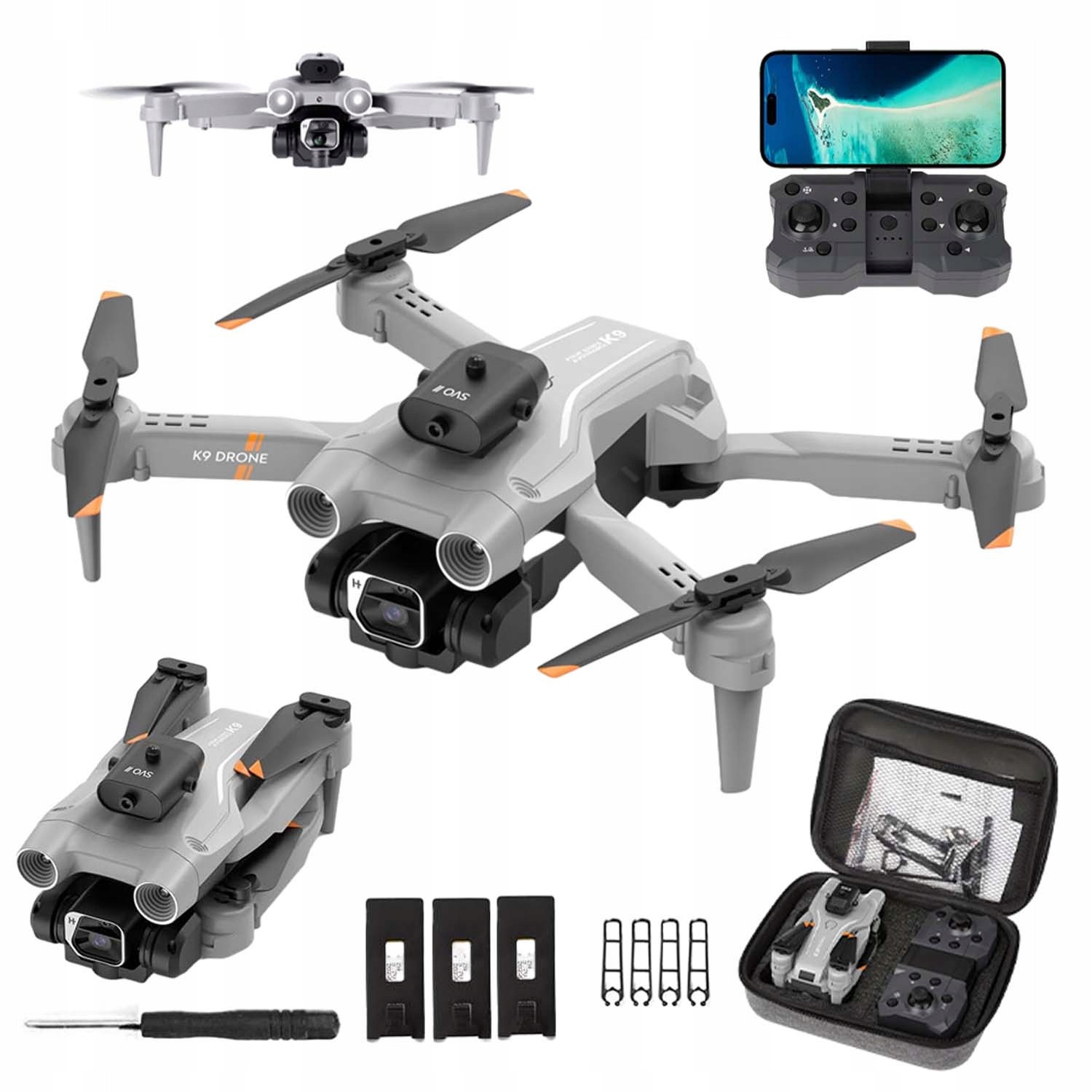 Dron K9 4K Hd Duální Kamera S Funkcí Inteligentního Vyhýbání Se Překážkám