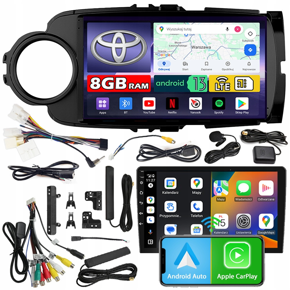 Ncs Autorádio ZQ9 Toyota Yaris 3 2011-2020 Black Android 8GB Lte