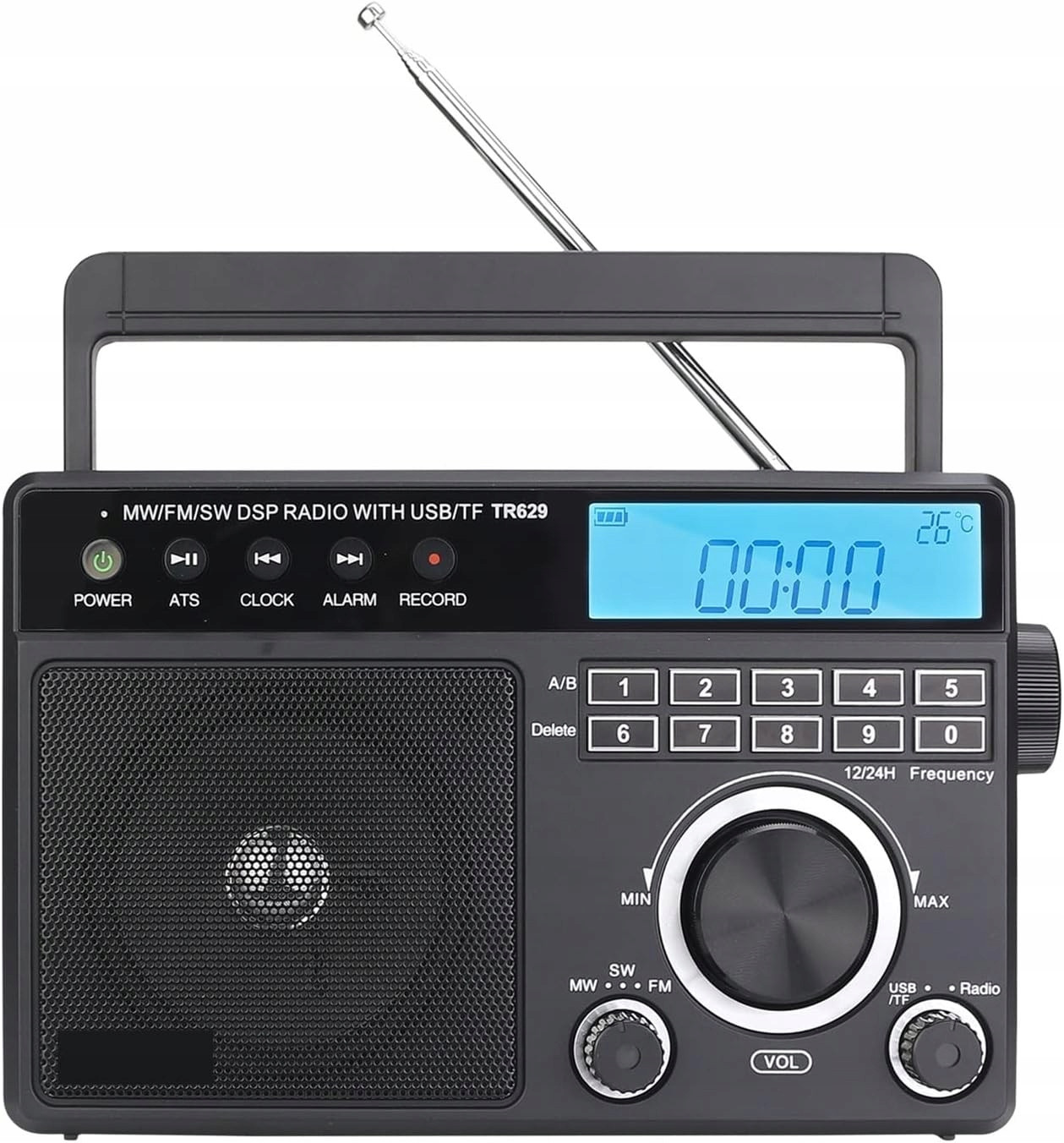 Přenosné Rádio Digitální MP3 Přehrávač Am Fm