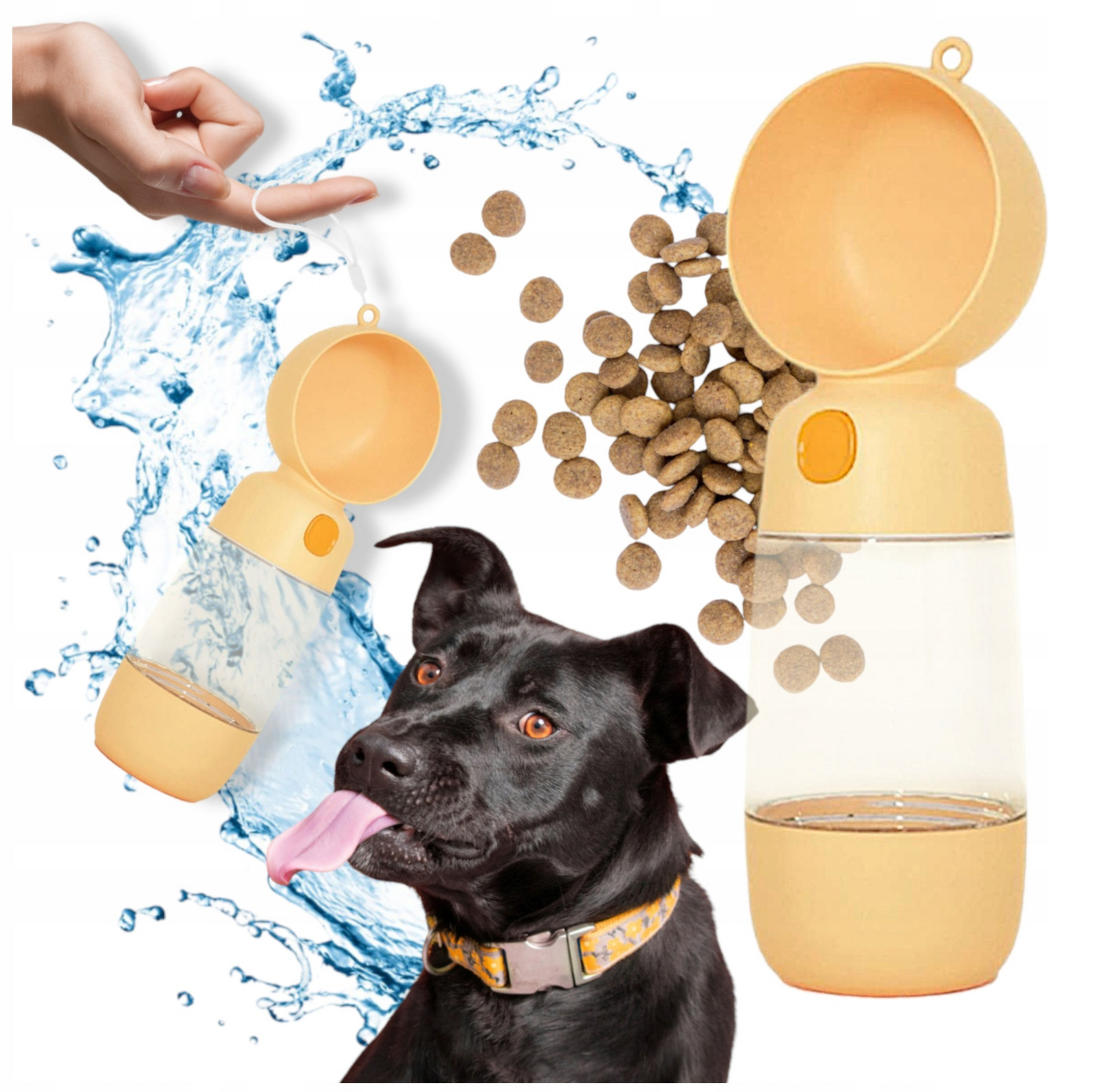 Distributor vody pro psa a kočku přenosný oranžová láhev