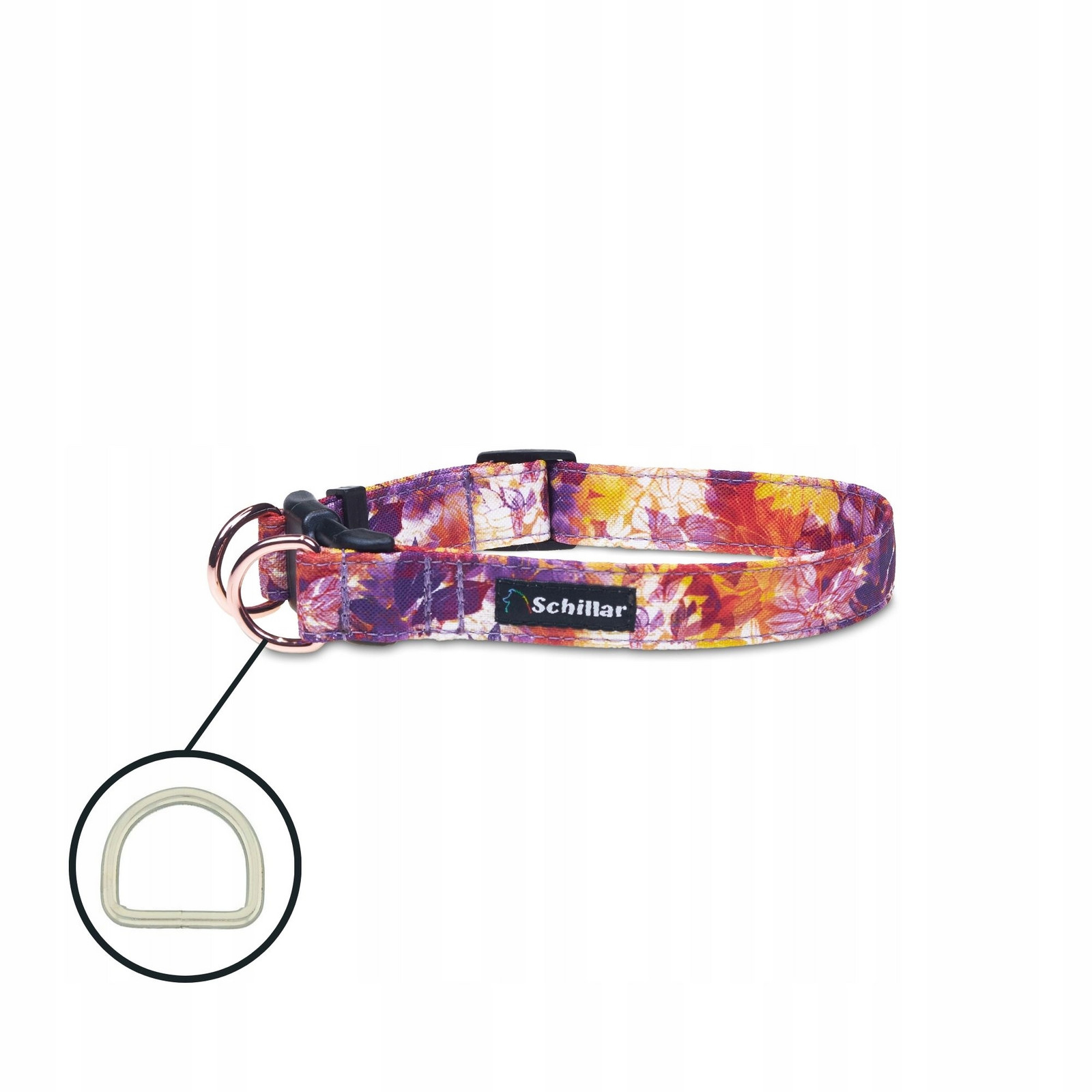 Obojek na přezku double lock pro velkého psa podzimní květy L XL 40-60cm