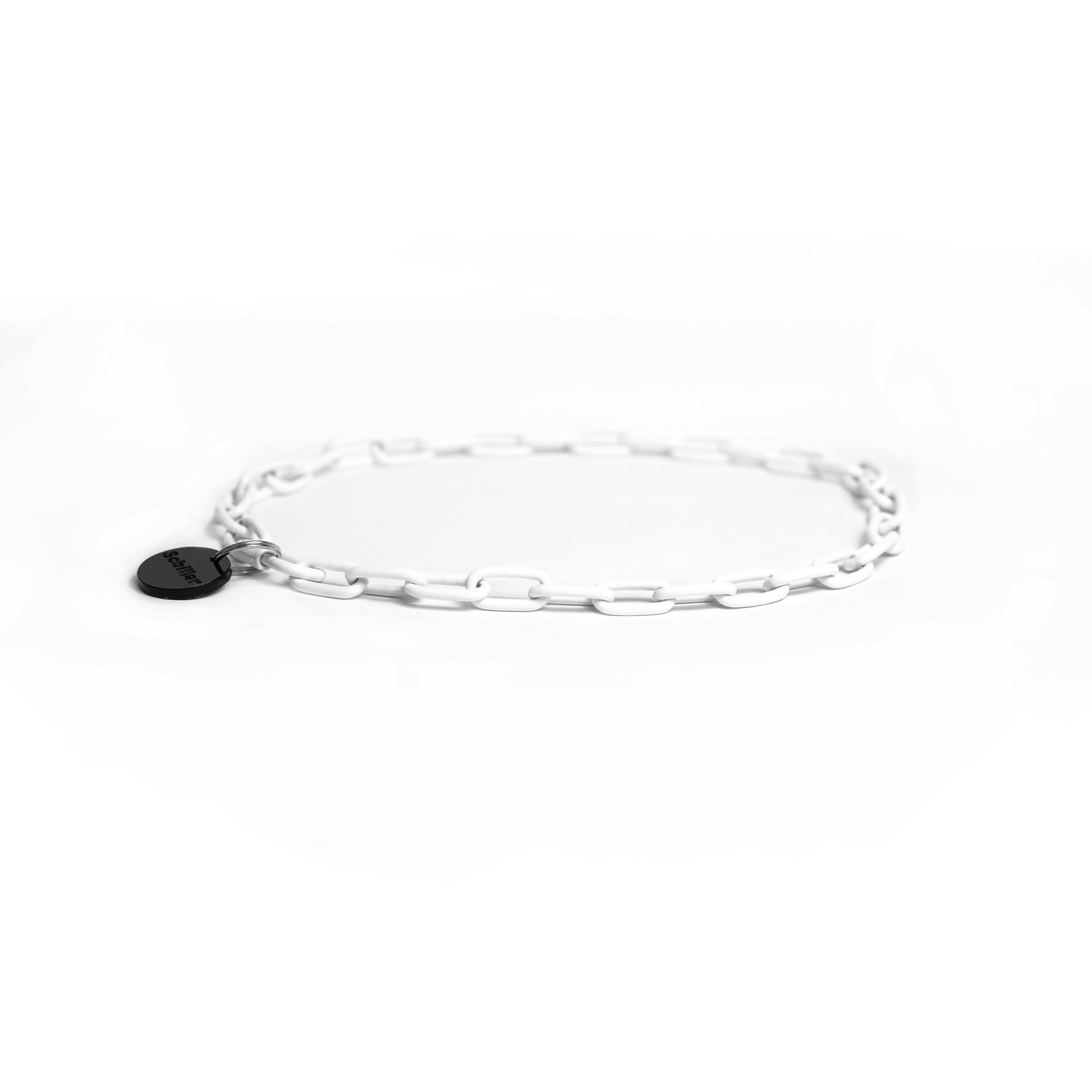 Obojek pro psa řetízkový řetízek lakovaný bílý nerez 4mm