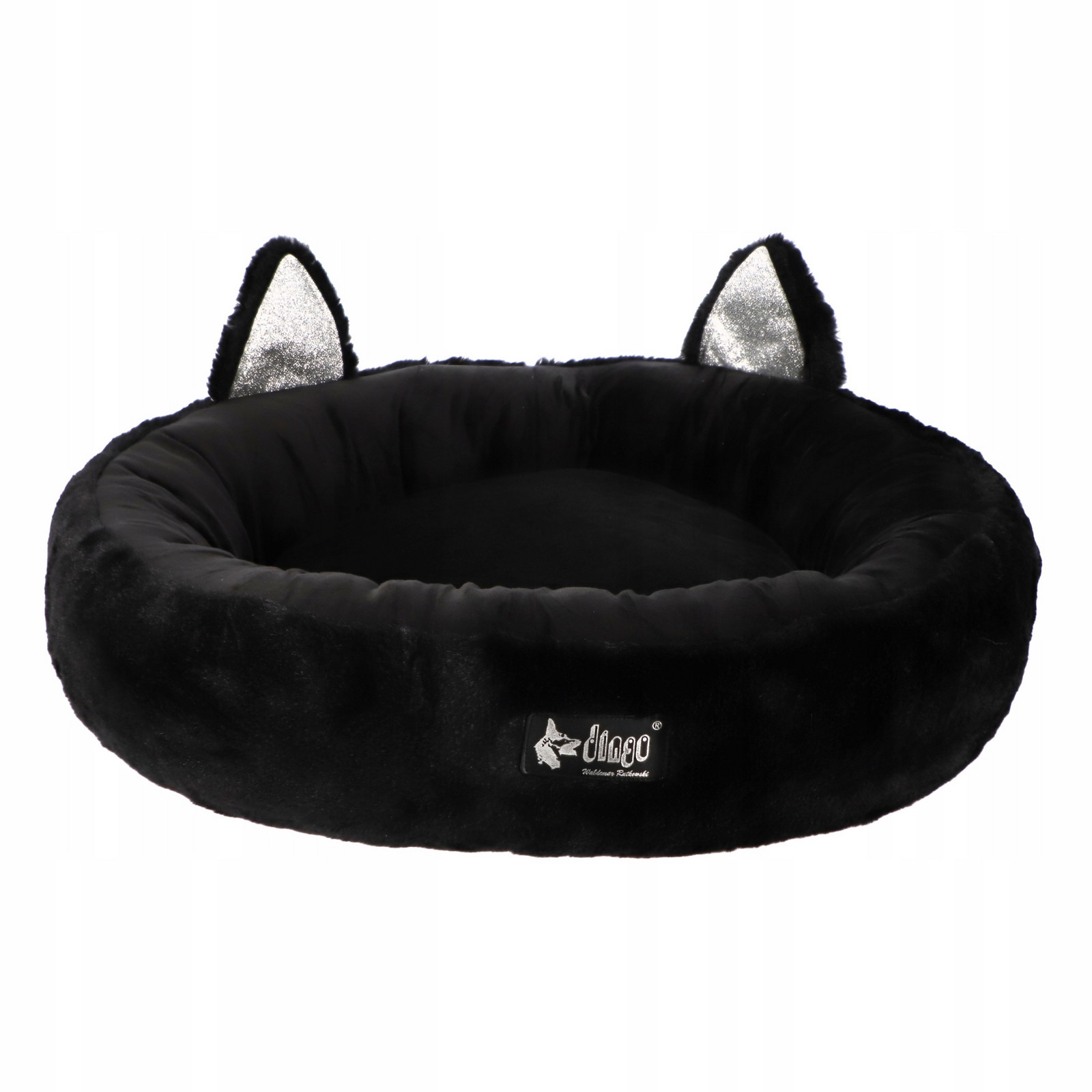 pelíšek pro Miniaturního psa kočku Hugme Kulaté 50CM Černé, Měkké