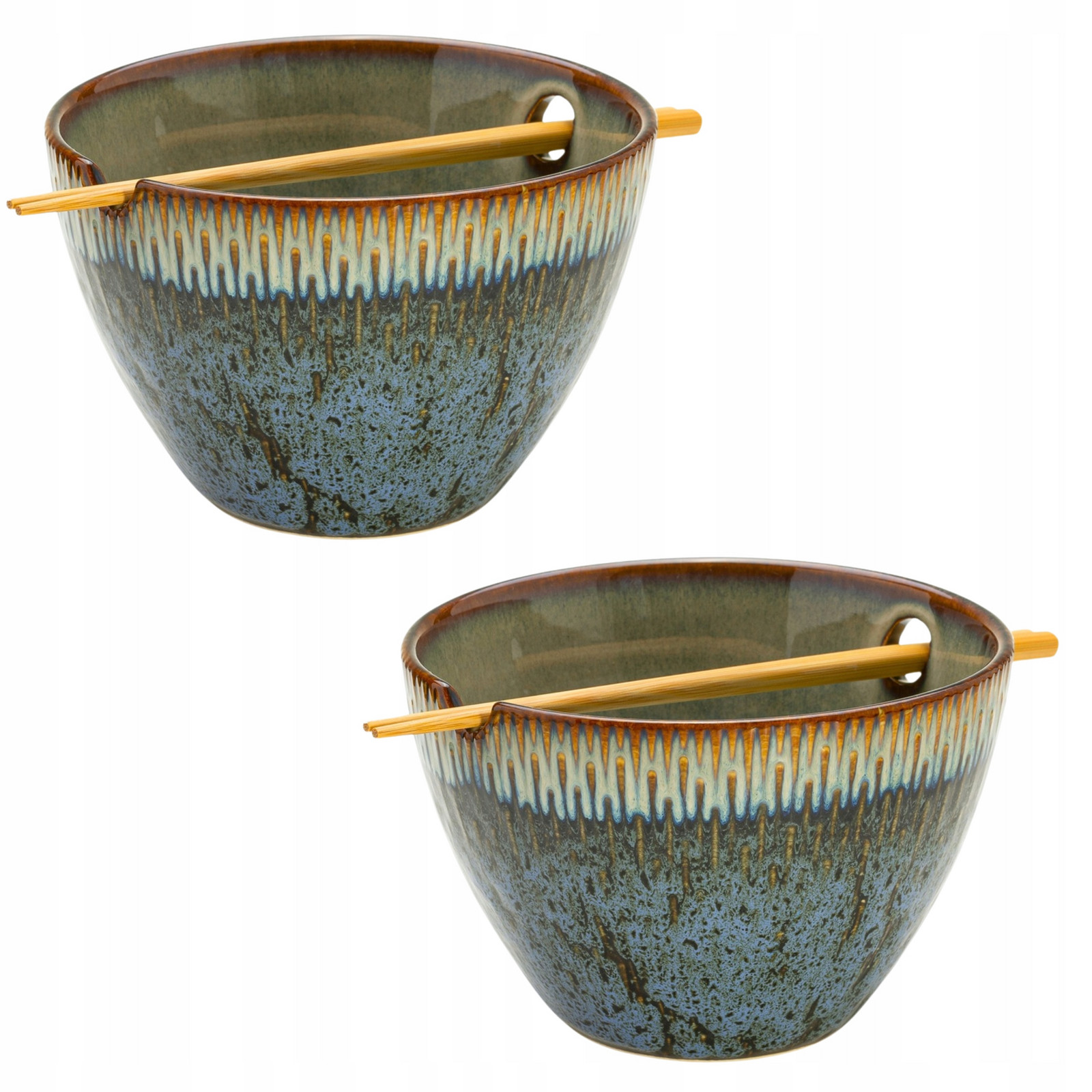 Sada misek na polévku Ramen Těstoviny 0,7 L 2 ks Modré Earth HandMade