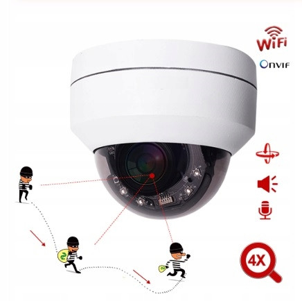 Wifi Ip kamera Otočná Zoomx4 Ir detekce pohybu