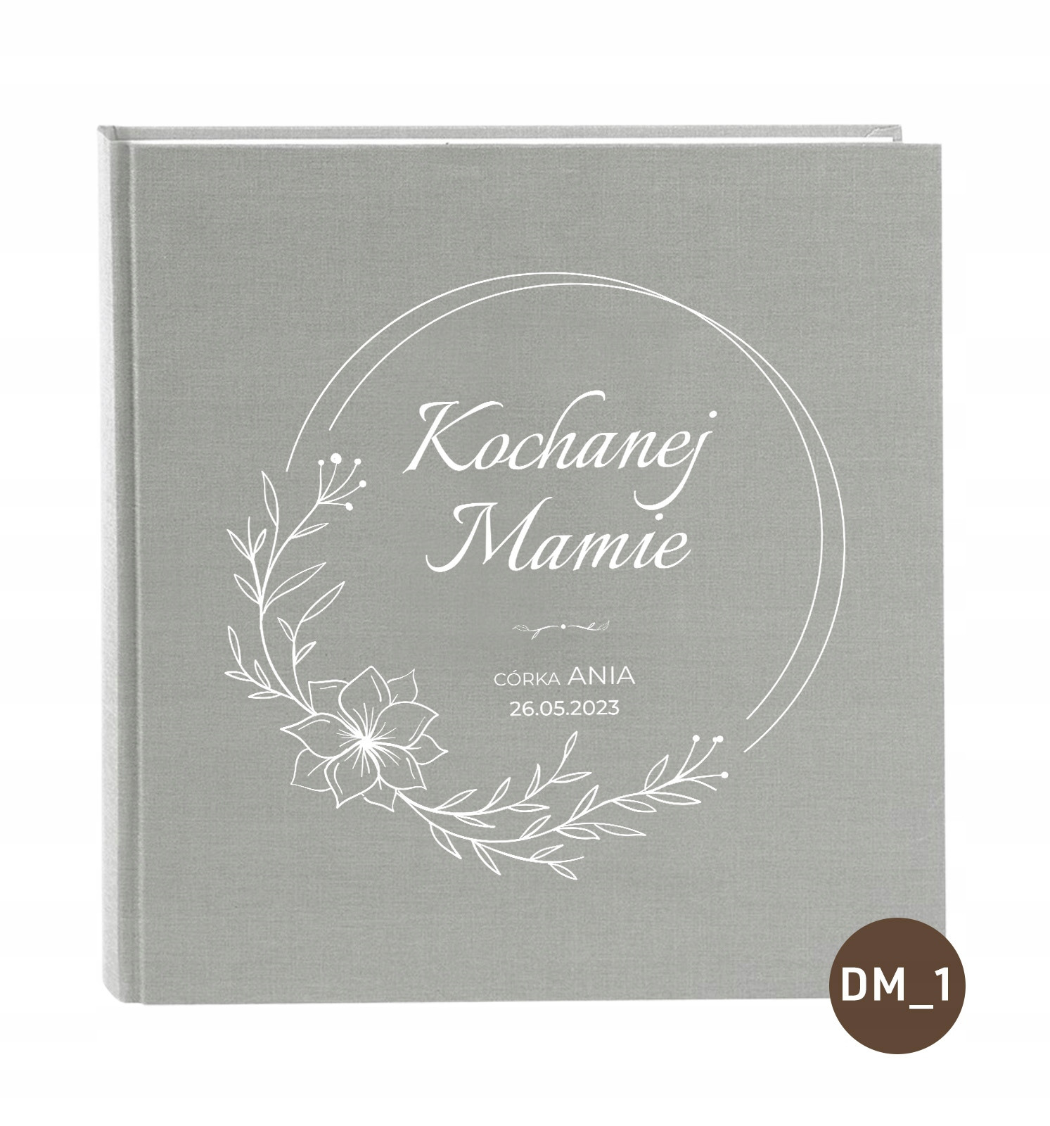 Tradiční album 60 stran bílých šedá personalizace Svátek Matek dárek