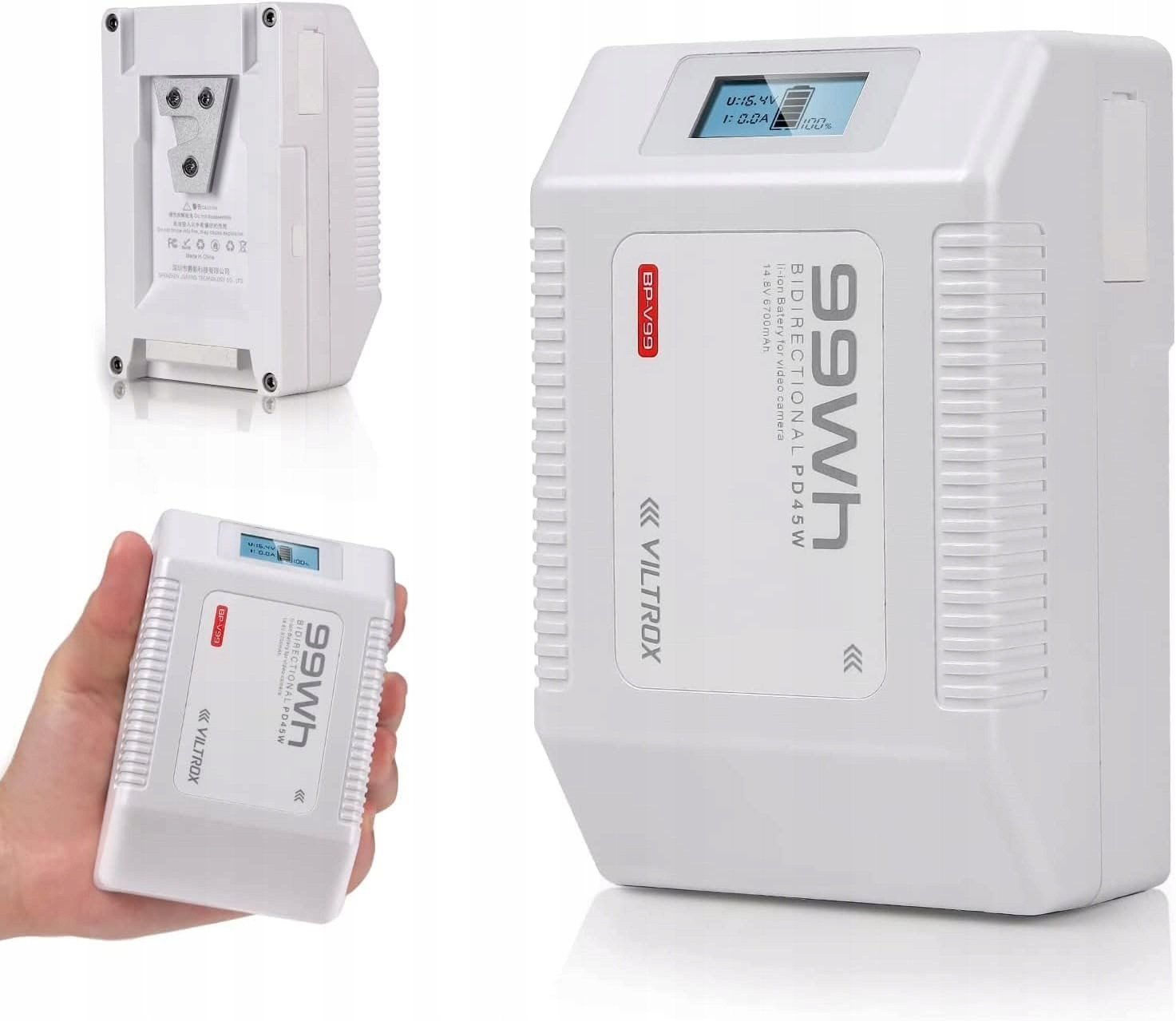 Akumulátor Viltrox BP-V99 6700mAh lithiová baterie s LCD obrazovkou, bílá
