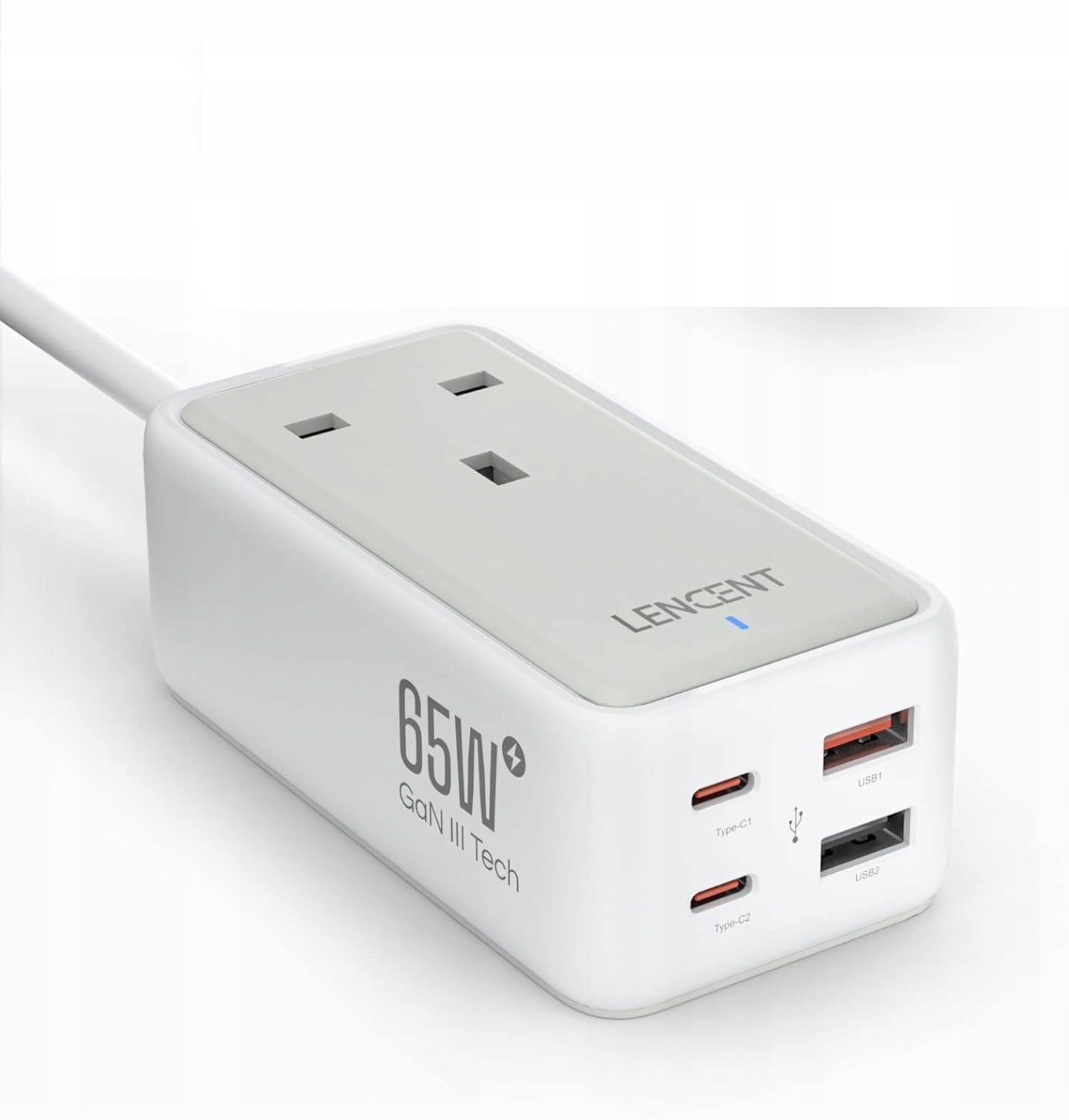 Stolní Nabíječka Lencent 65W Usb C Síťová Nabíječka Zástrčka Napájecí Adaptér