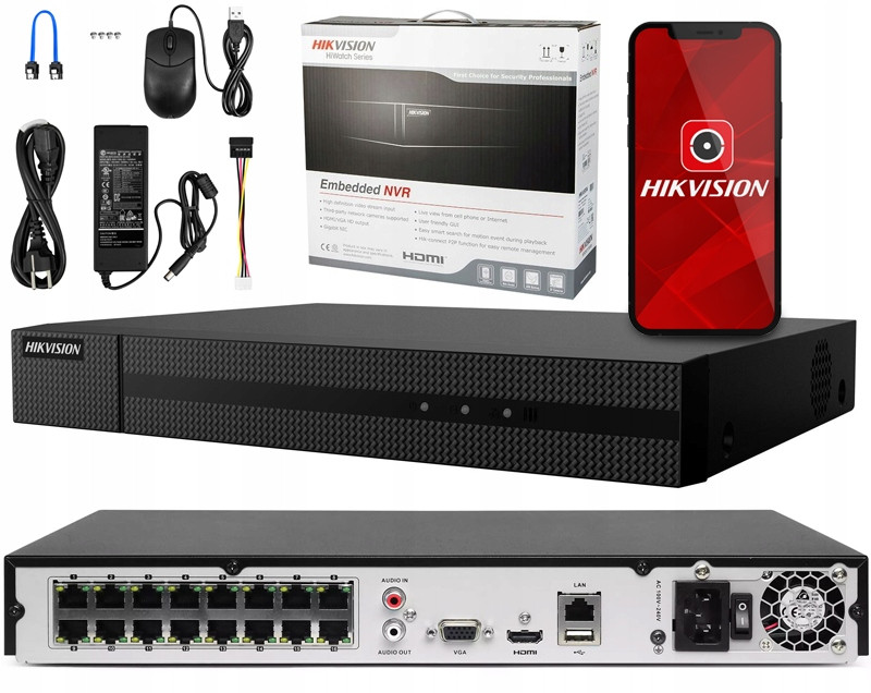 16ch PoE rekordér Hikvision až 8Mpx 4K H.265+