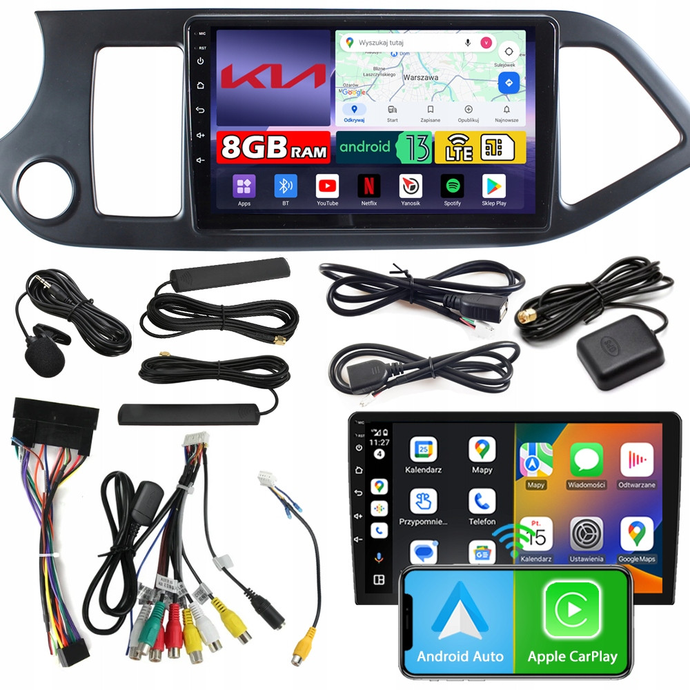 Ncs Autorádio ZQ9 Kia Picanto 2011-2017 Android Navigace 8GB Lte