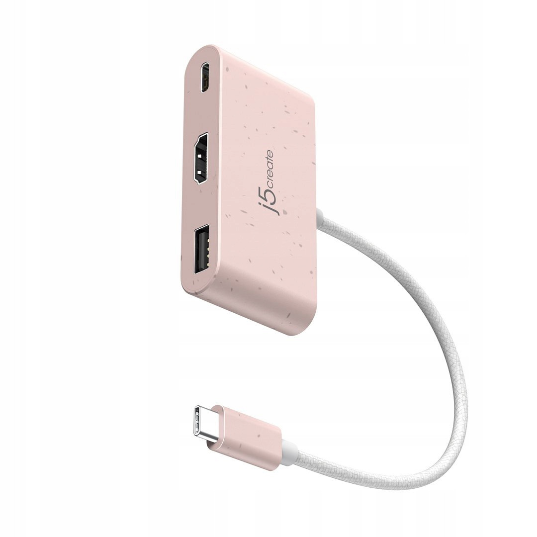 J5create JCA379ER-N rozbočovače a rozbočovače Usb Type-C 5000 Mbit/s Růžová