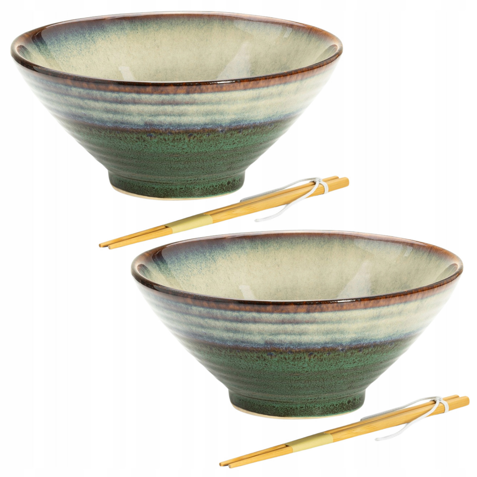 Sada misek na polévku Ramen Těstoviny 1 L 2 kusy Zelená Earth HandMade