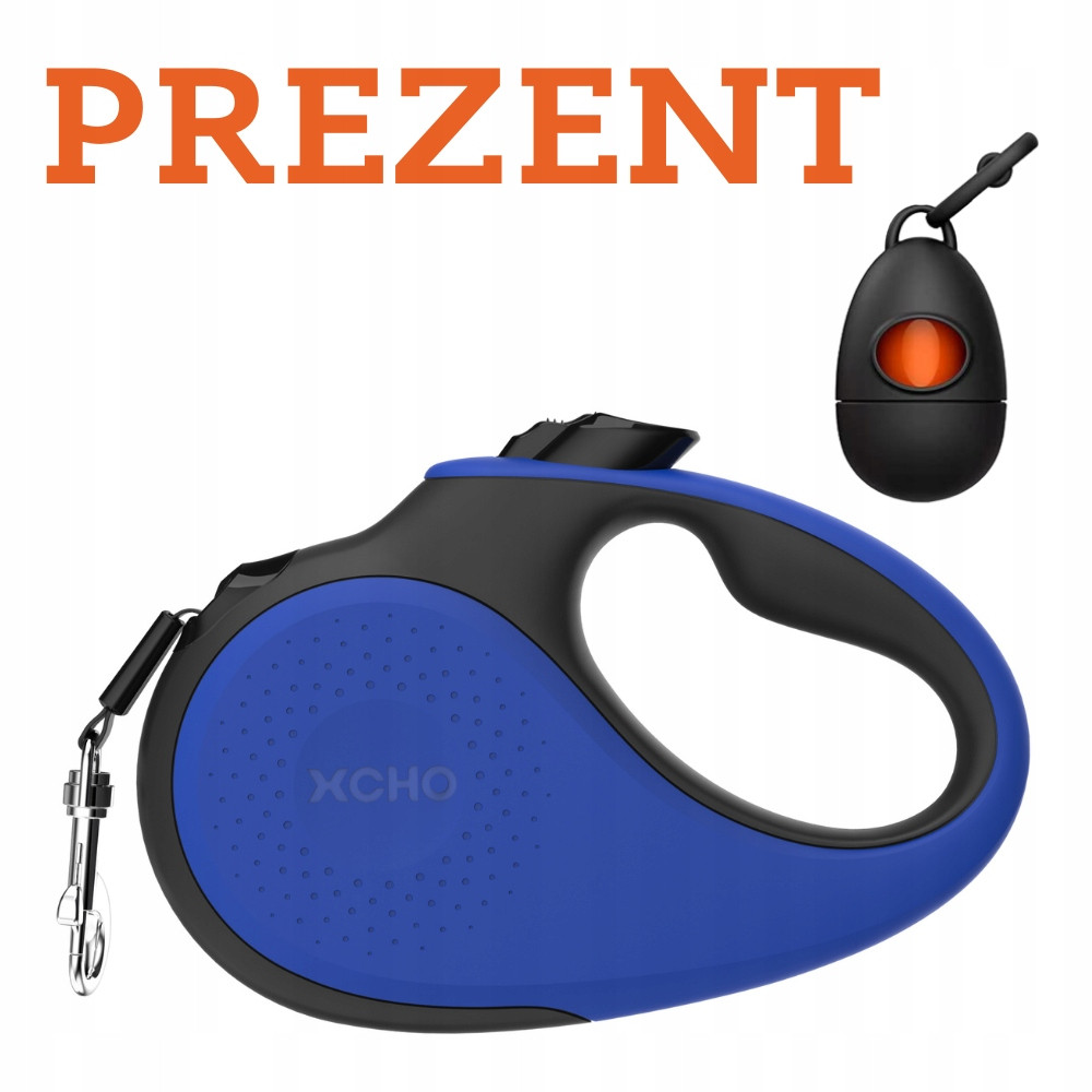 Vodítko automatické Xcho páska 5 m (L) pro psa do 50 kg dárek modrá