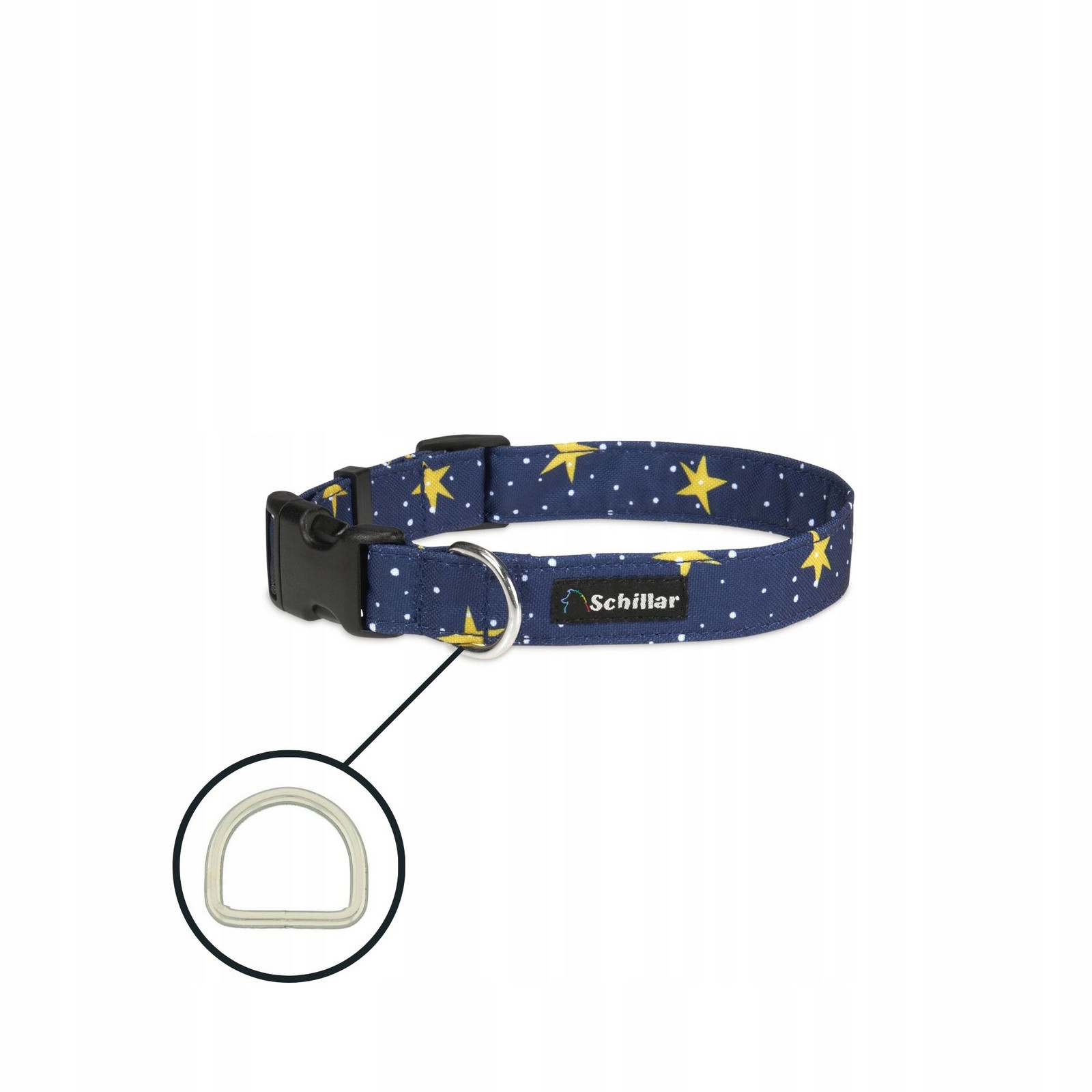 Obojek na přezku pro velkého psa barevná hvězdná obloha L XL 40-60cm