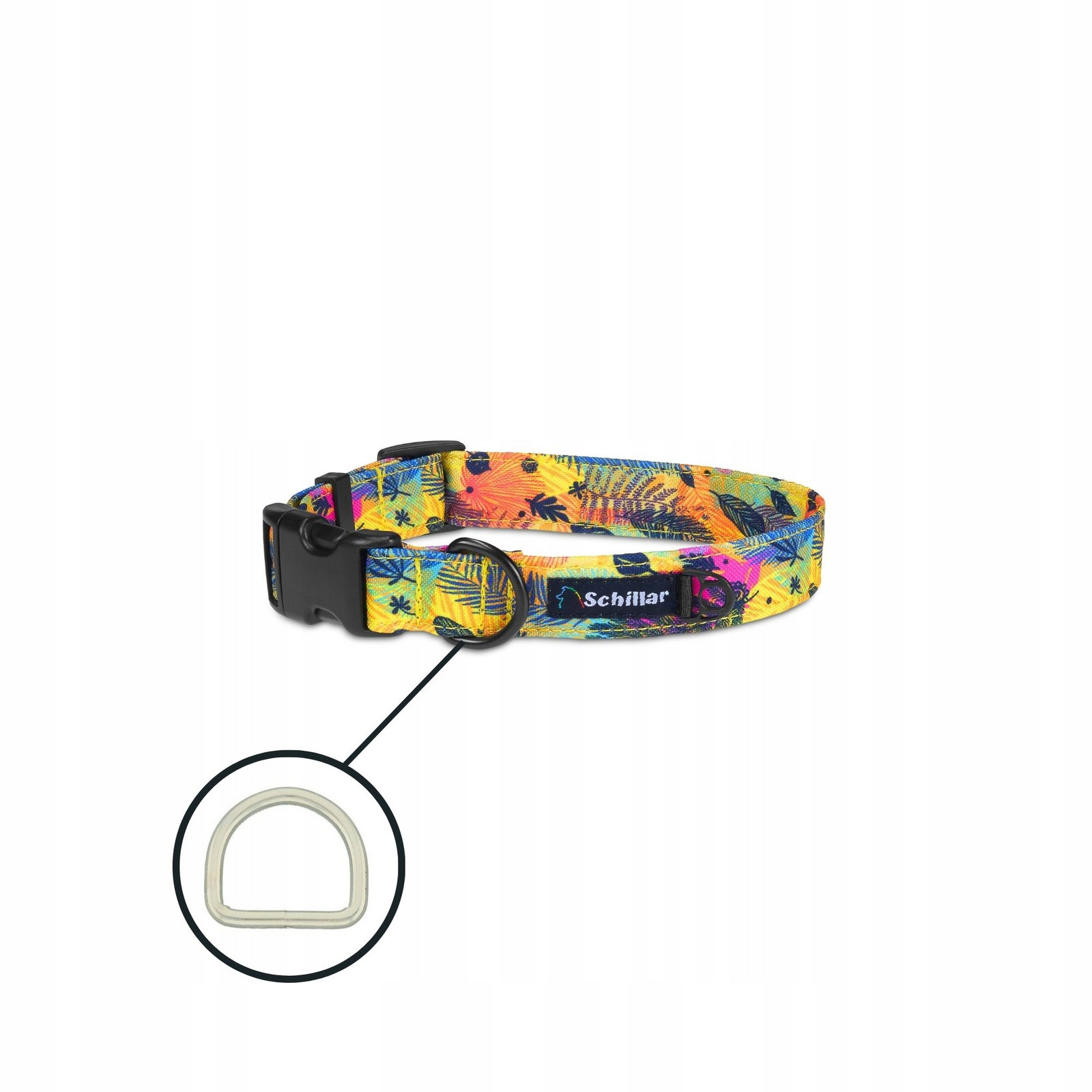 Obojek na přezku pro velkého psa žlutý barevný vítr L XL 40-60cm