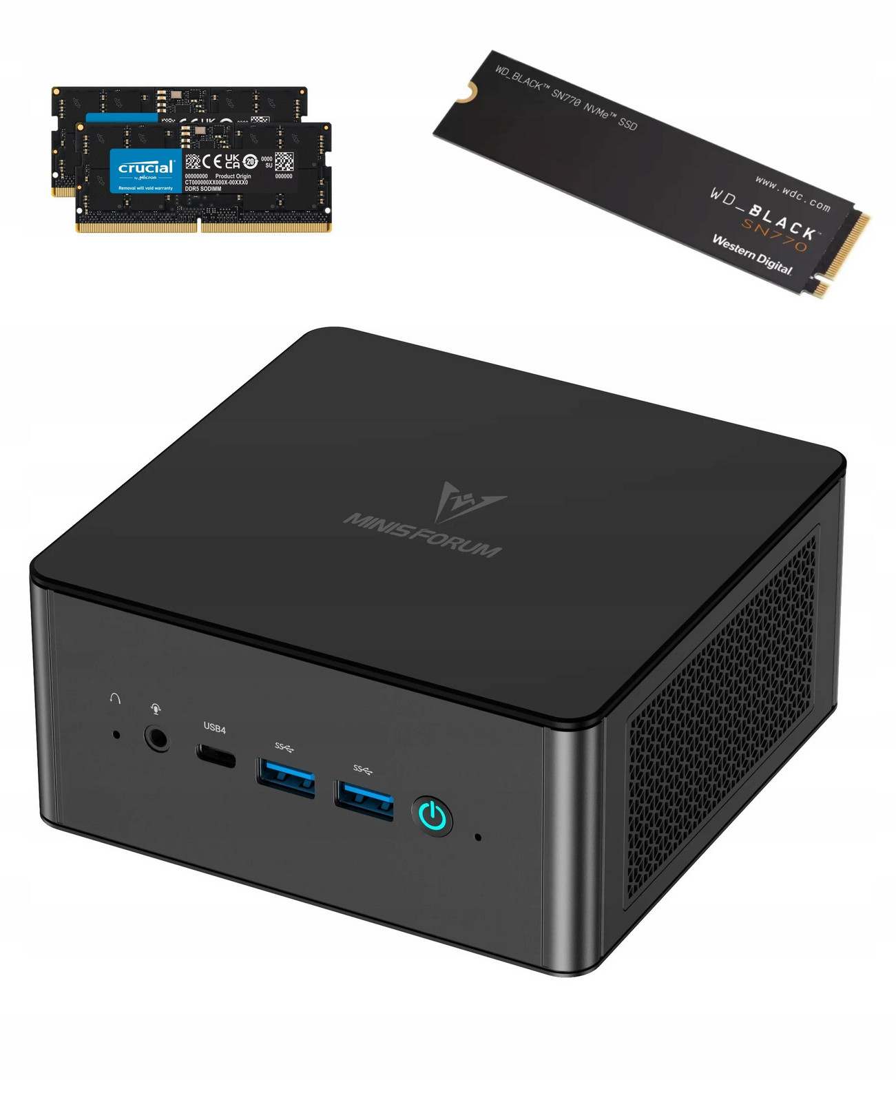 Mini počítač Pc Ryzen 9 8945HS, Radeon 780M, 32GB DDR5 1TB Wd SN770 M.2