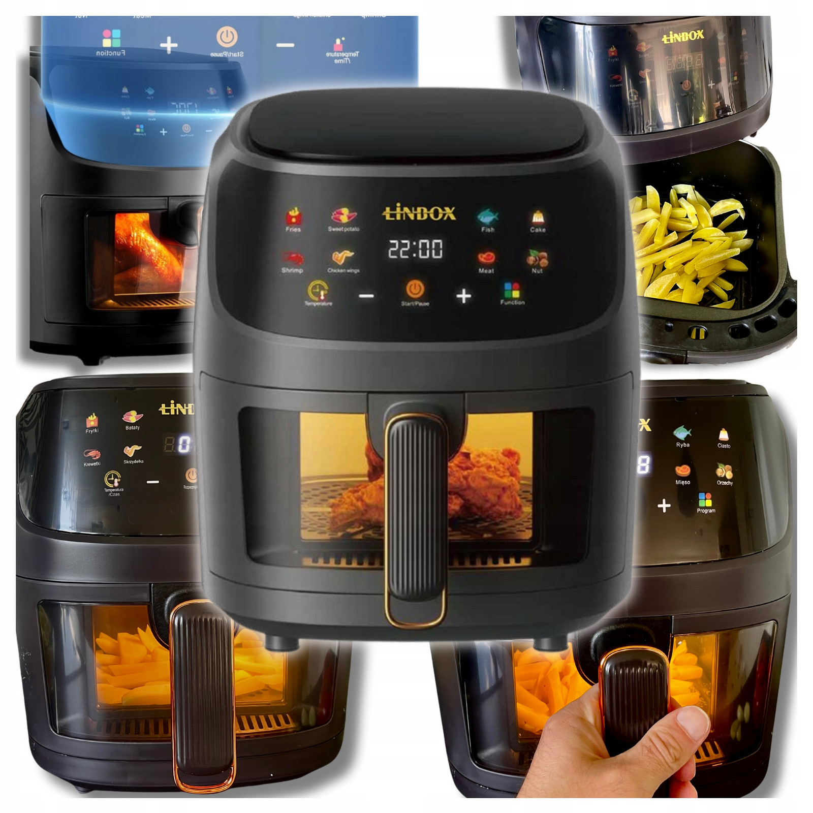 Fritéza Bez Tuku Fritéza bez oleje 8 Funkcí AirFryer 5L 1400W