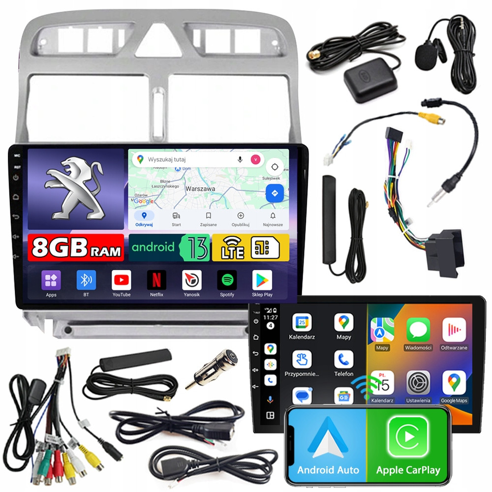 Ncs Autorádio ZQ9 Peugeot 307 2001-2008 Android Navigace 8GB Lte
