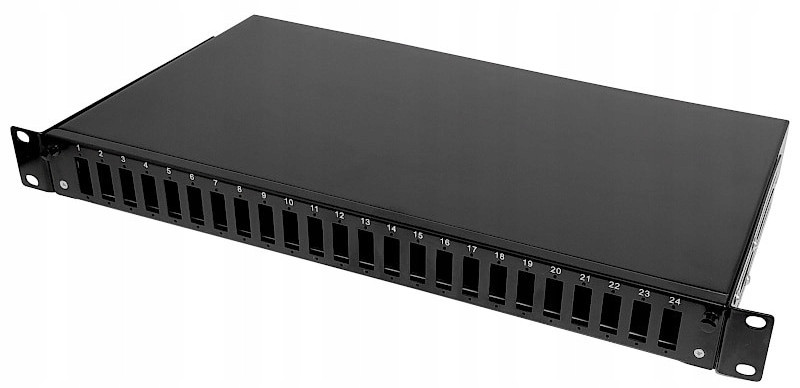 Optický Přepínač Rack Výsuvný 1U 24xSC Duplex 24xLC Quad Černý