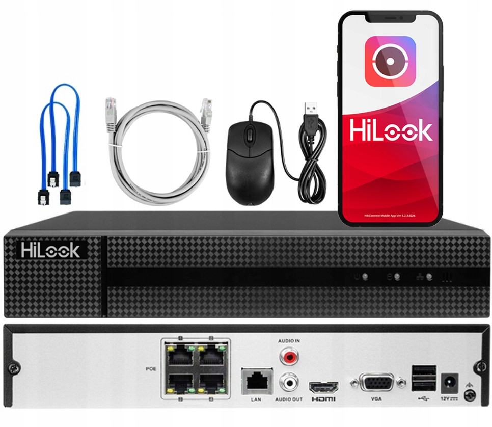 Ip monitorovací rekordér HiLook by Hikvision 4 PoE kanály NVR-4CH-5MP/4P