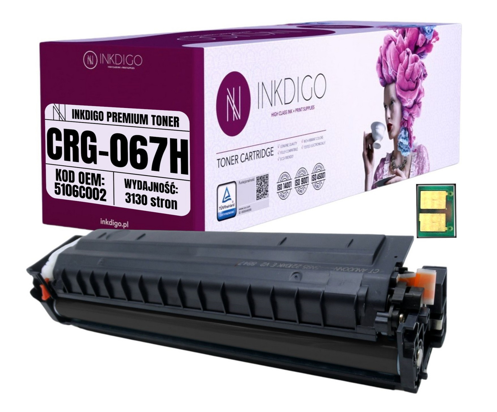 067HK Toner náhradní pro tiskárny Canon MF657 655 651 Lbp 631 633