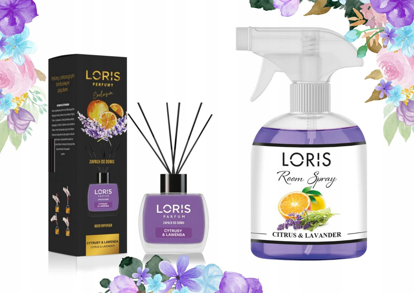 Loris Osvěžovač vzduchu tyčinky Levandule&Citrus Set