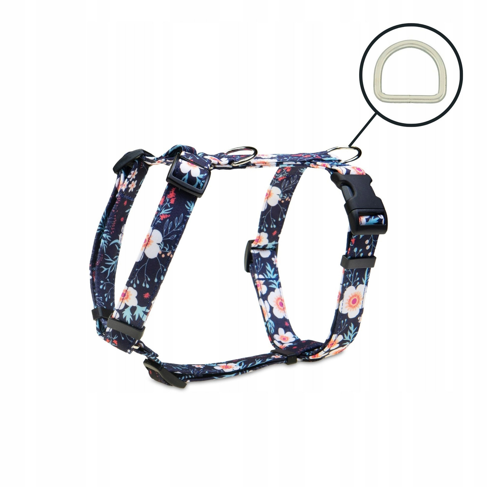 Postroj guard vycházkový pro velkého psa květy small white flowers L XL