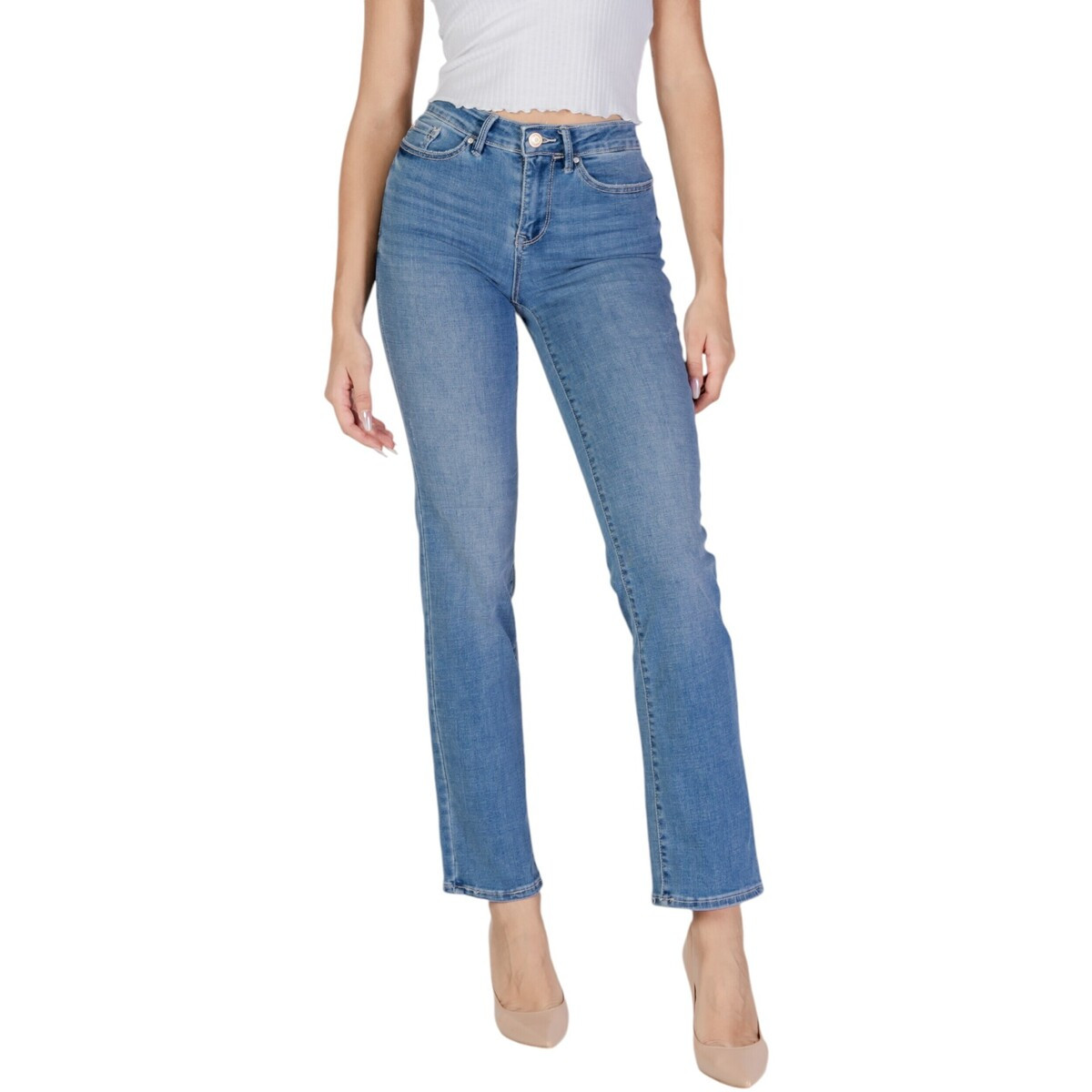 Vero Moda  VMFLASH MR STRAIGHT JEANS LI347 GA NOOS 10306823  Modrá