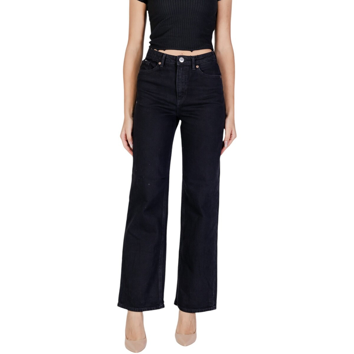 Vero Moda  VMTESSA HR WIDE JEANS RA118 GA NOOS 10290541  Černá