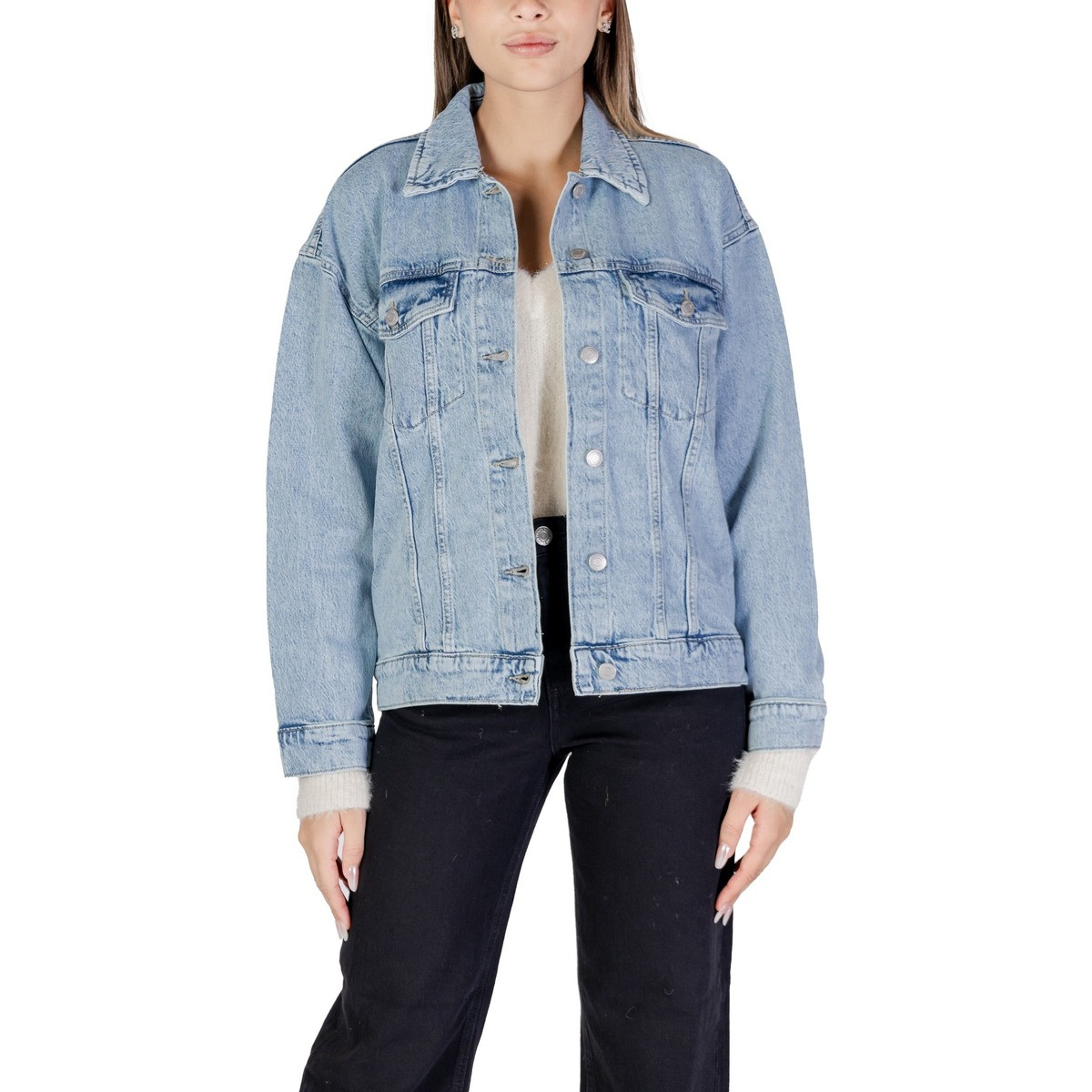 Vero Moda  VMTESSA LS OVERSIZE DENIM JACKET GA NOOS 10329868  Modrá