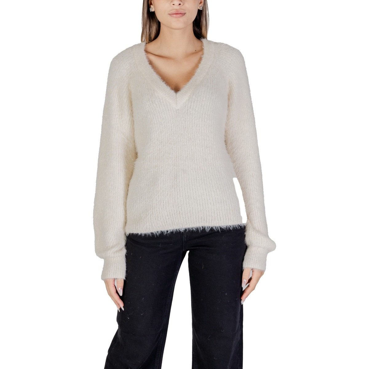 Vero Moda  VMNERA LS V-NECK PULLOVER BOO 10310874  Bílá