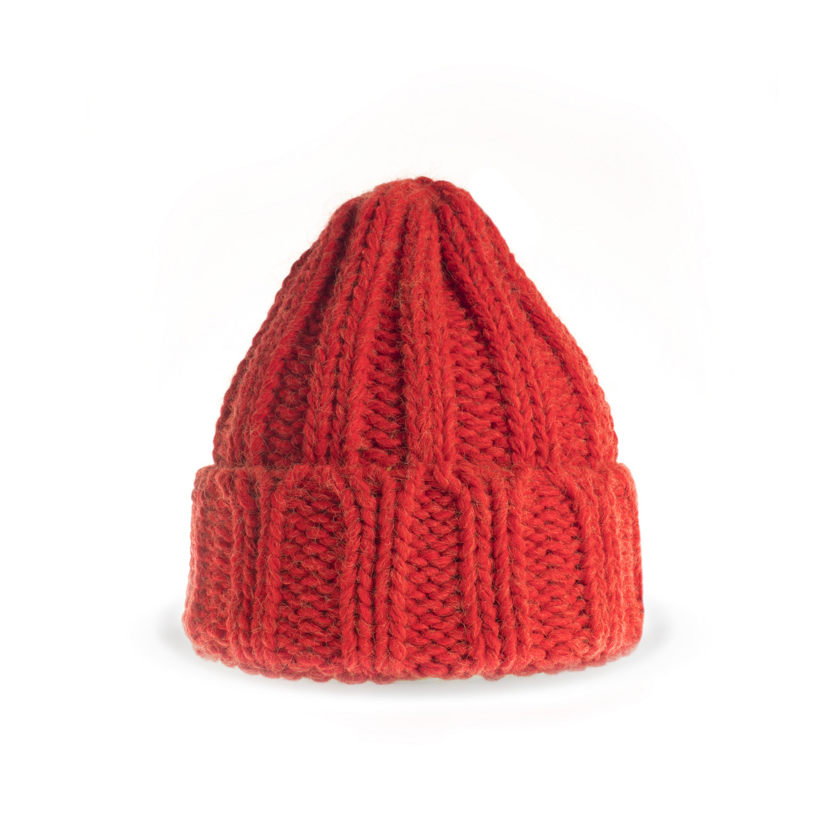 Čepice Vlněná hrubá červená