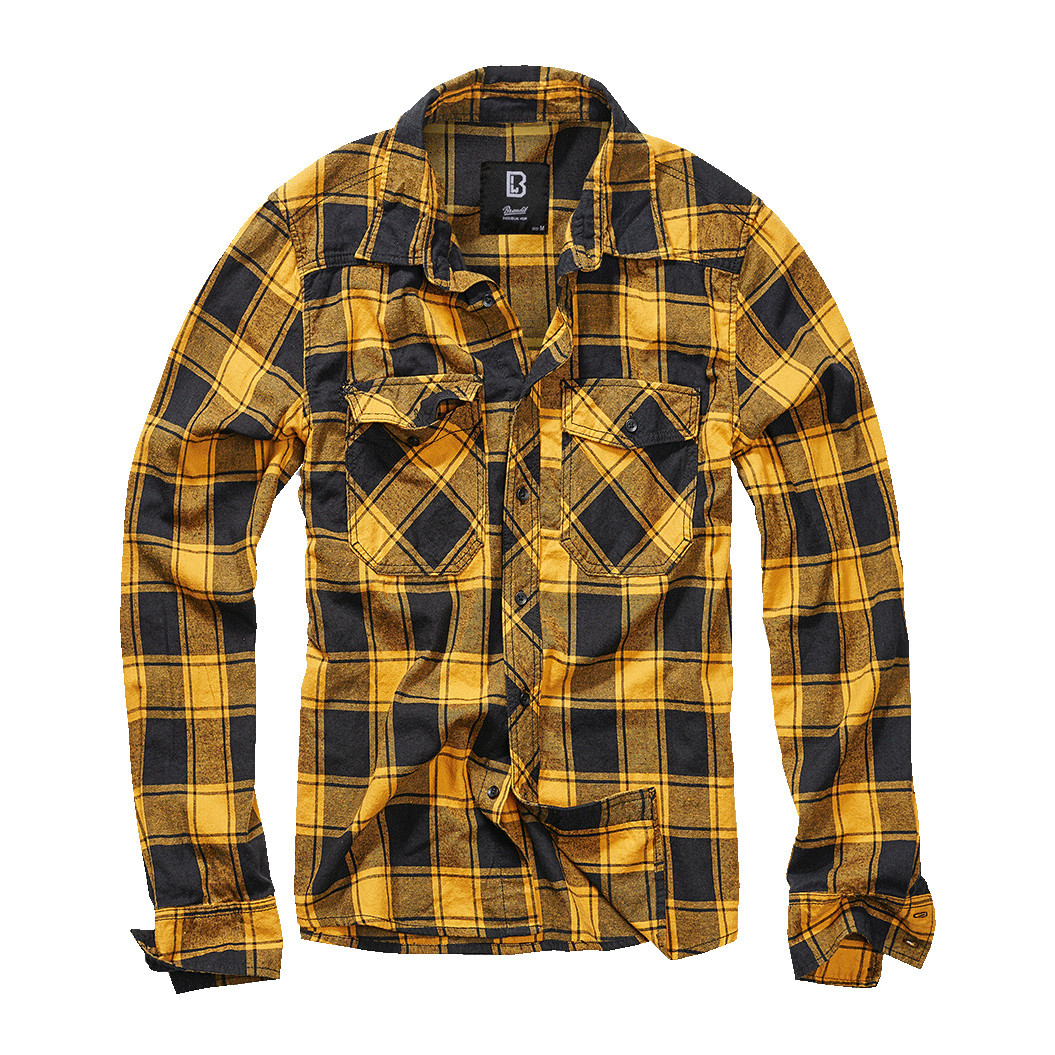 Košile Brandit Check Shirt - žlutá-černá, XL