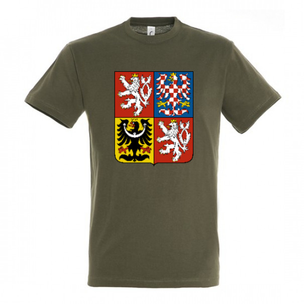 Triko se symbolem Český znak - olivové, XL